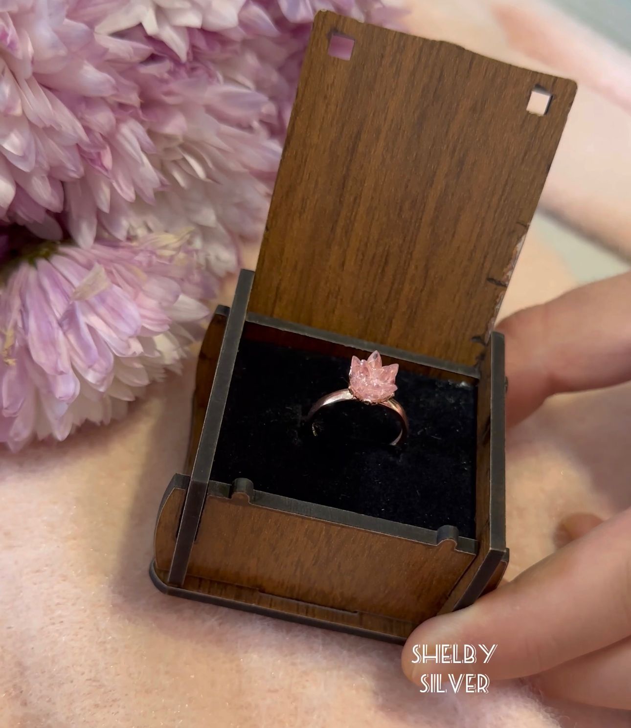 Pembe Lotus Yüzük (Ayarlanabilir Yüzük)