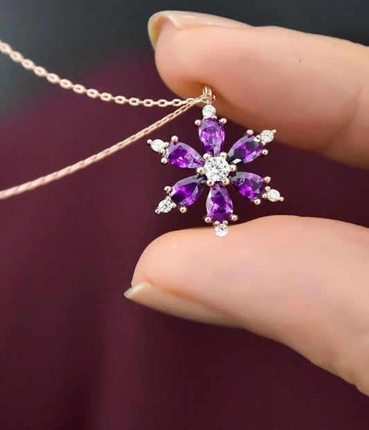 Collana di loto di ametista