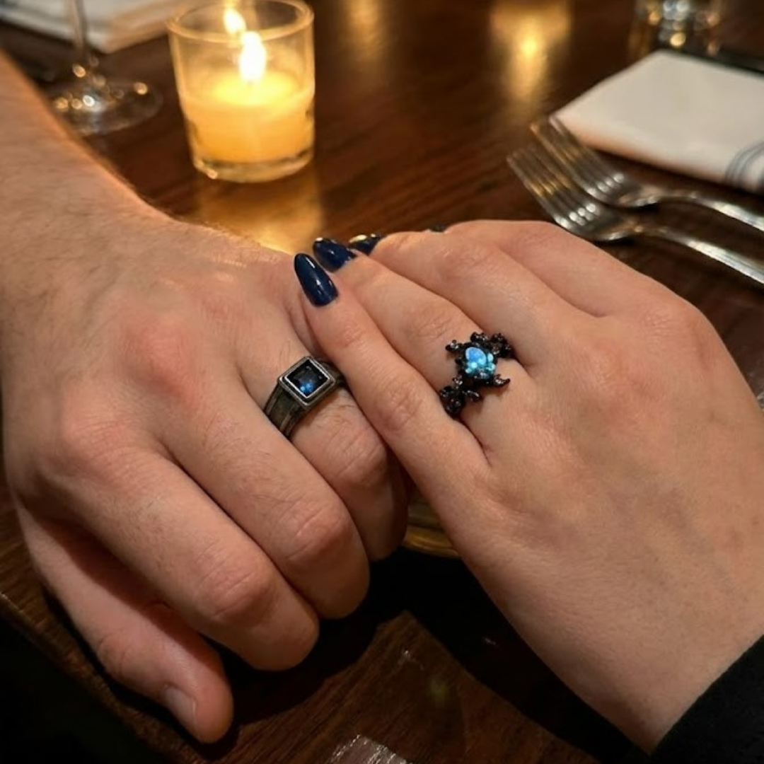 Sapphire Blaze Çift Yüzüğü (Ayarlanabilir)