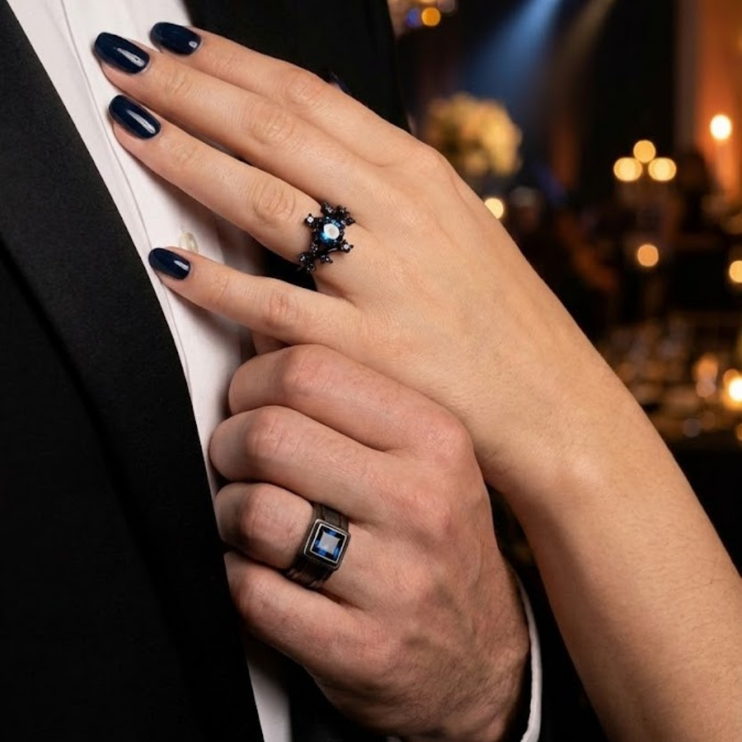 Sapphire Blaze Çift Yüzüğü (Ayarlanabilir)