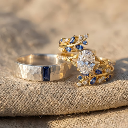 Golden Blaze Çift Yüzüğü (Ayarlanabilir)