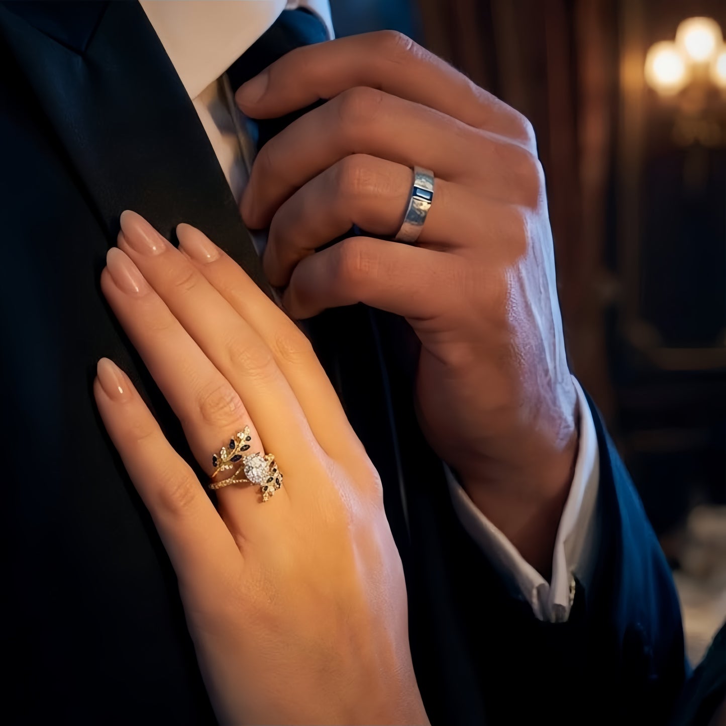 Golden Blaze Çift Yüzüğü (Ayarlanabilir)