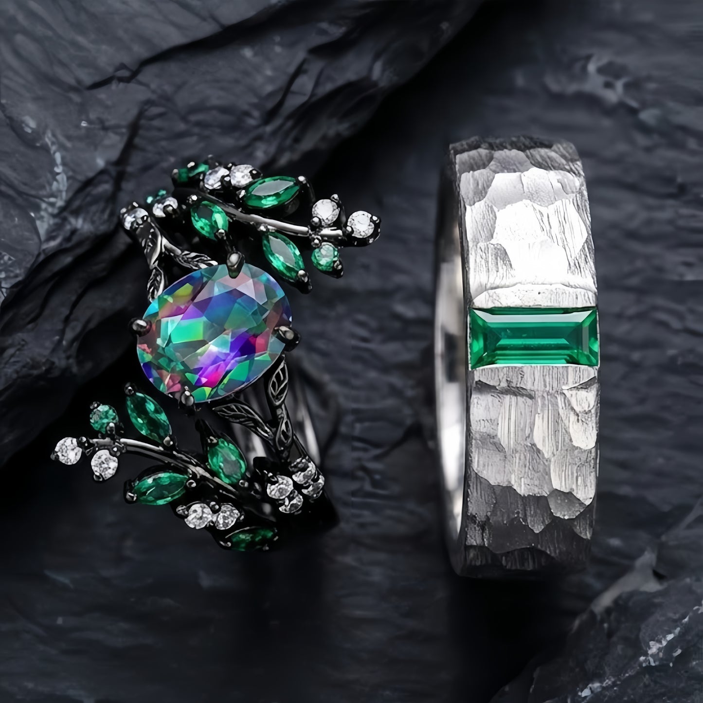 Mystic Blaze Çift Yüzüğü (Ayarlanabilir)