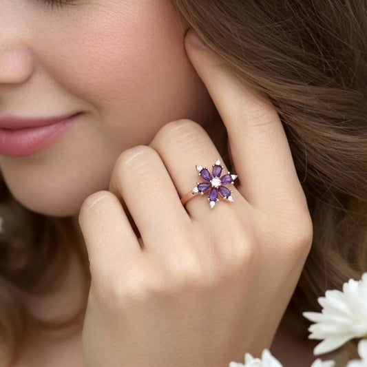 Ametist Yüzük (Ayarlanabilir Yüzük)