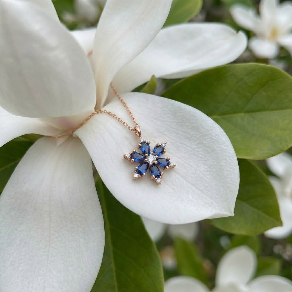 Sapphire Lotus Kolye