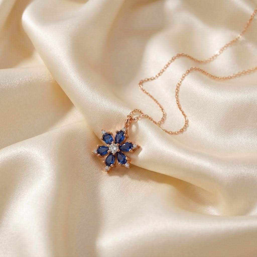 Sapphire Lotus Kolye