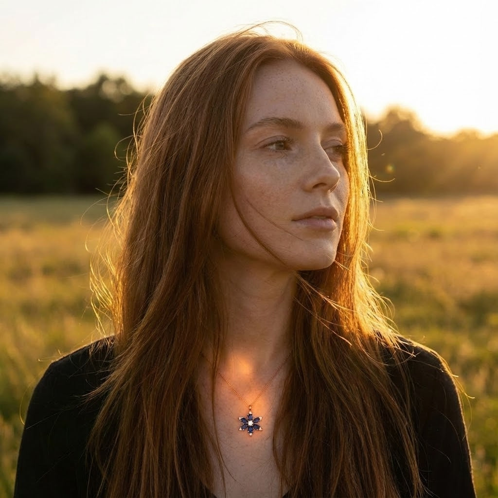 Sapphire Lotus Kolye