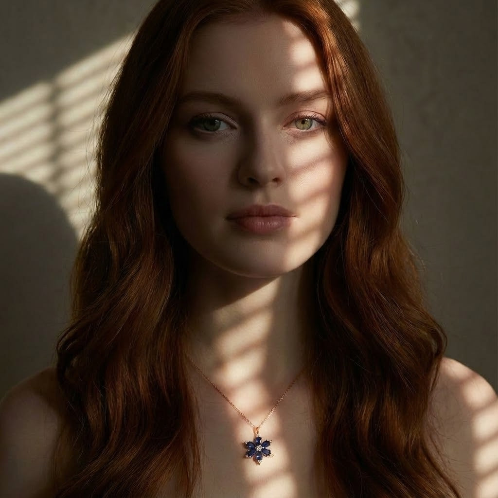 Sapphire Lotus Kolye