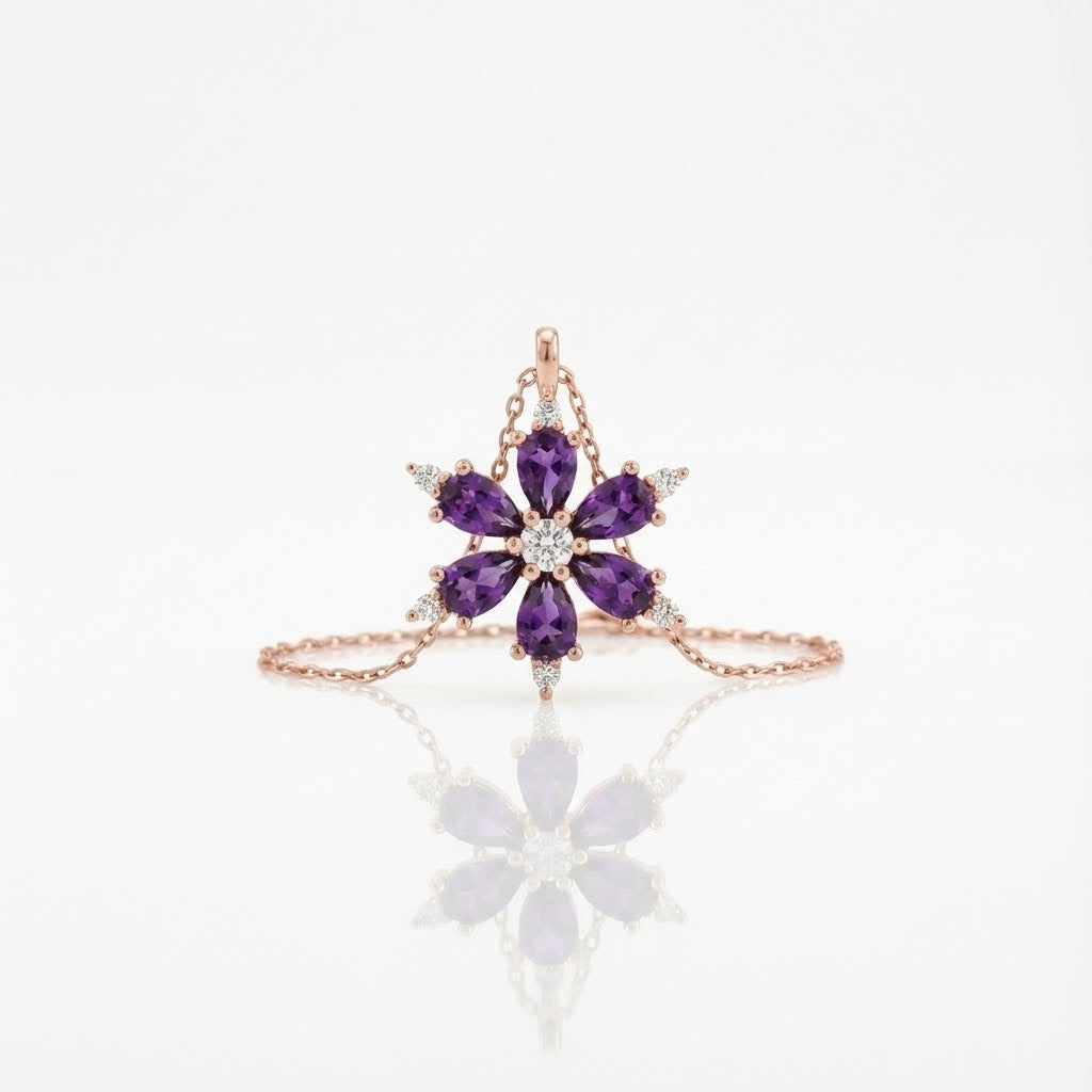 Collana di loto di ametista